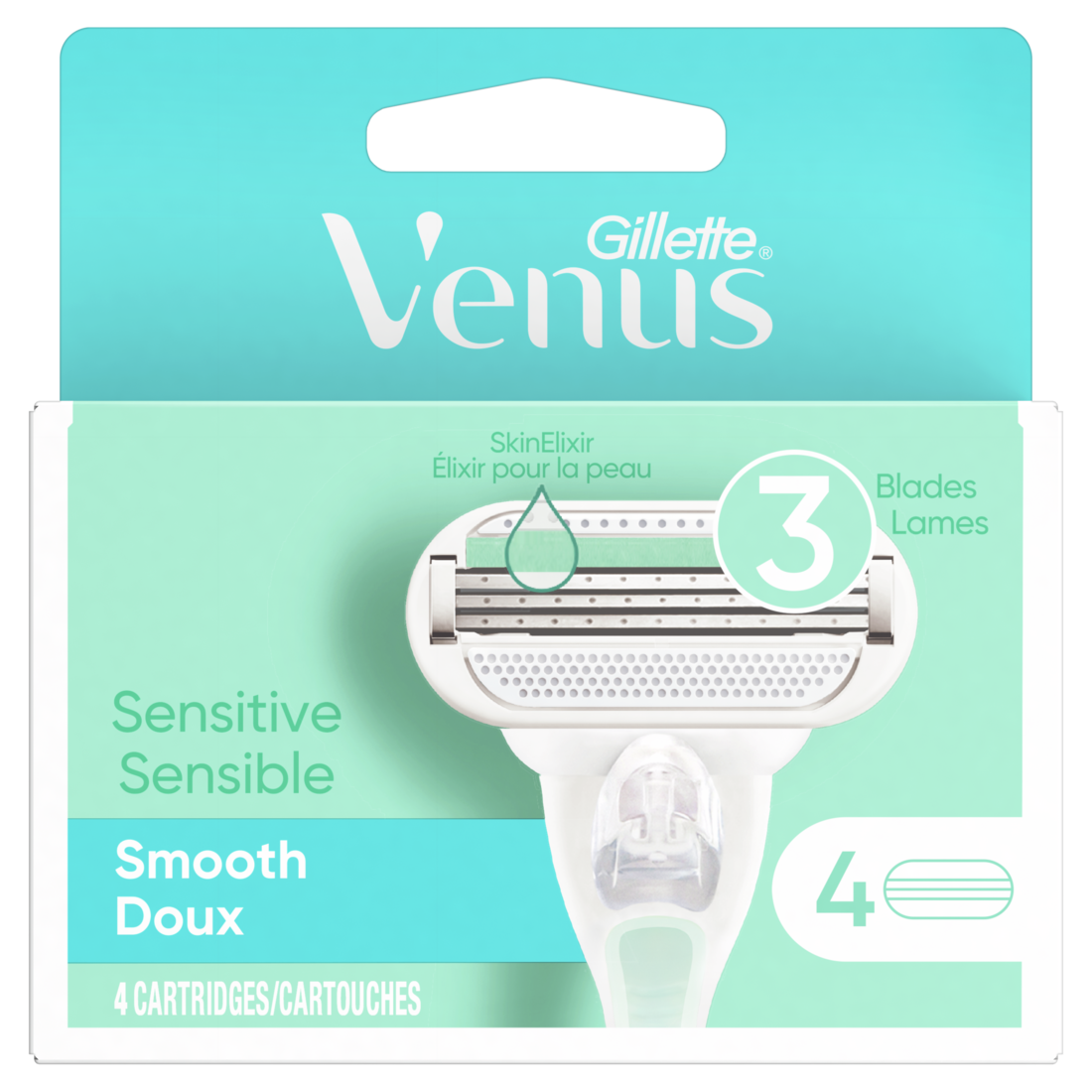 Gillette Venus Smooth Sensitive Women's Razor Blade Refills - 4ct /4pk