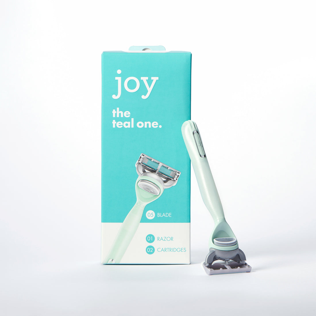 Joy Razor, Handle + 2 razor blade refills (Teal) /3pk