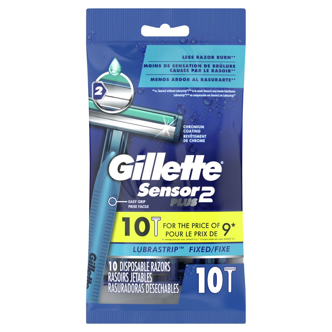 Gillette Sensor2 Plus Men's Disposable Razors - 10ct /12pk