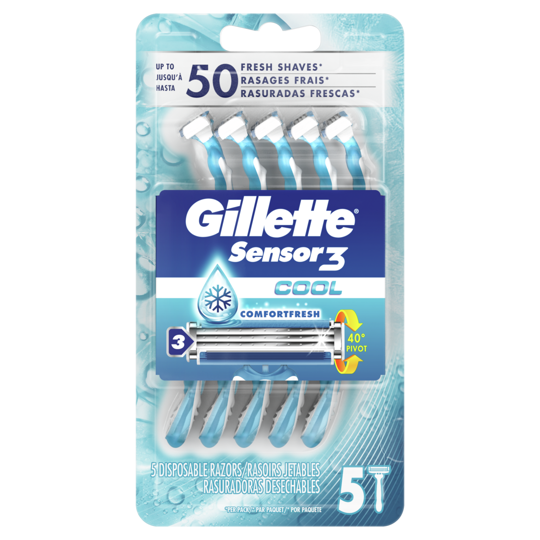 Gillette Sensor3 Cool Men's Disposable Razor - 5ct /4pk