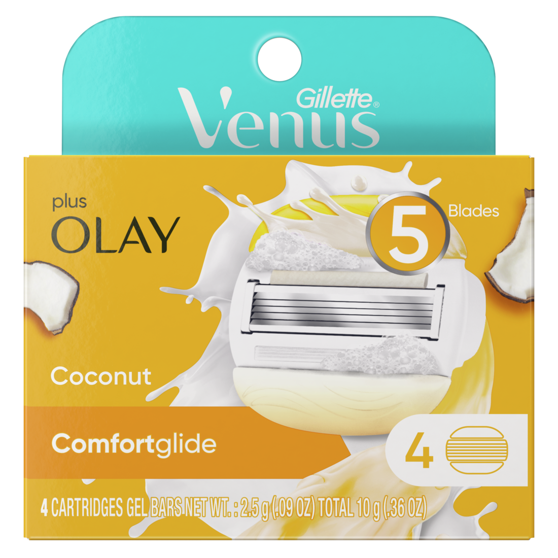 Gillette Venus ComfortGlide plus Olay Coconut Women's Razor Blade Refills - 4ct /4pk