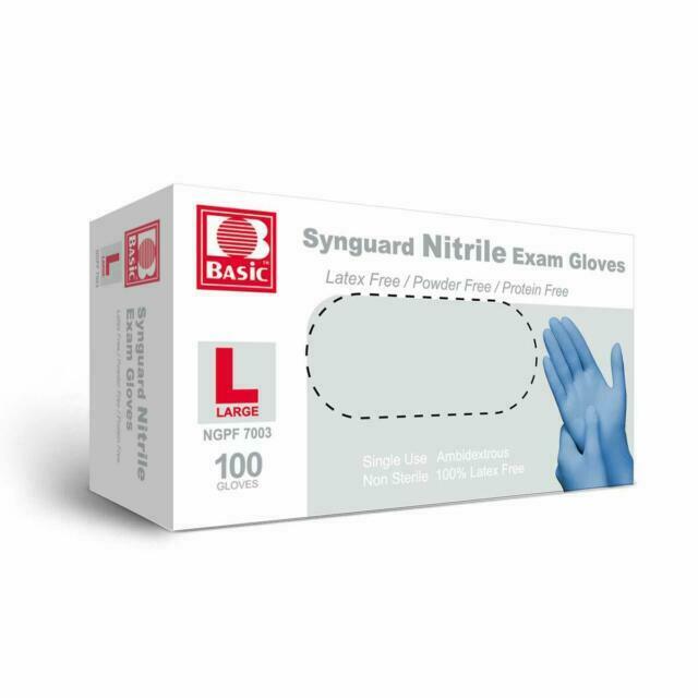 Synguard Nitrile Exam Gloves Large - 100ct/10pk