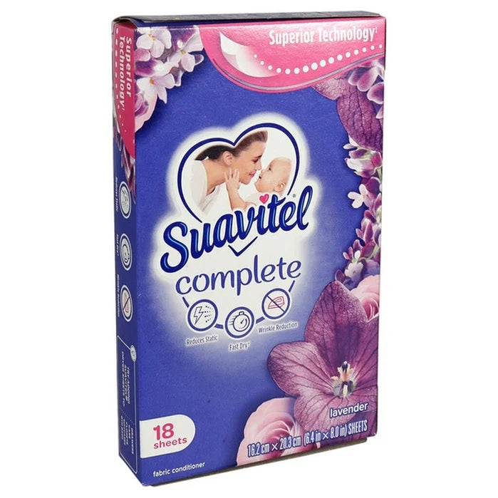 Suavitel Complete Superior Lavender Fabric Conditioner Sheets - 18ct/15pk