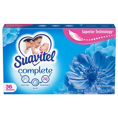 Suavitel Complete Superior Field Flower Fabric Conditioner Sheets - 36ct/12pk