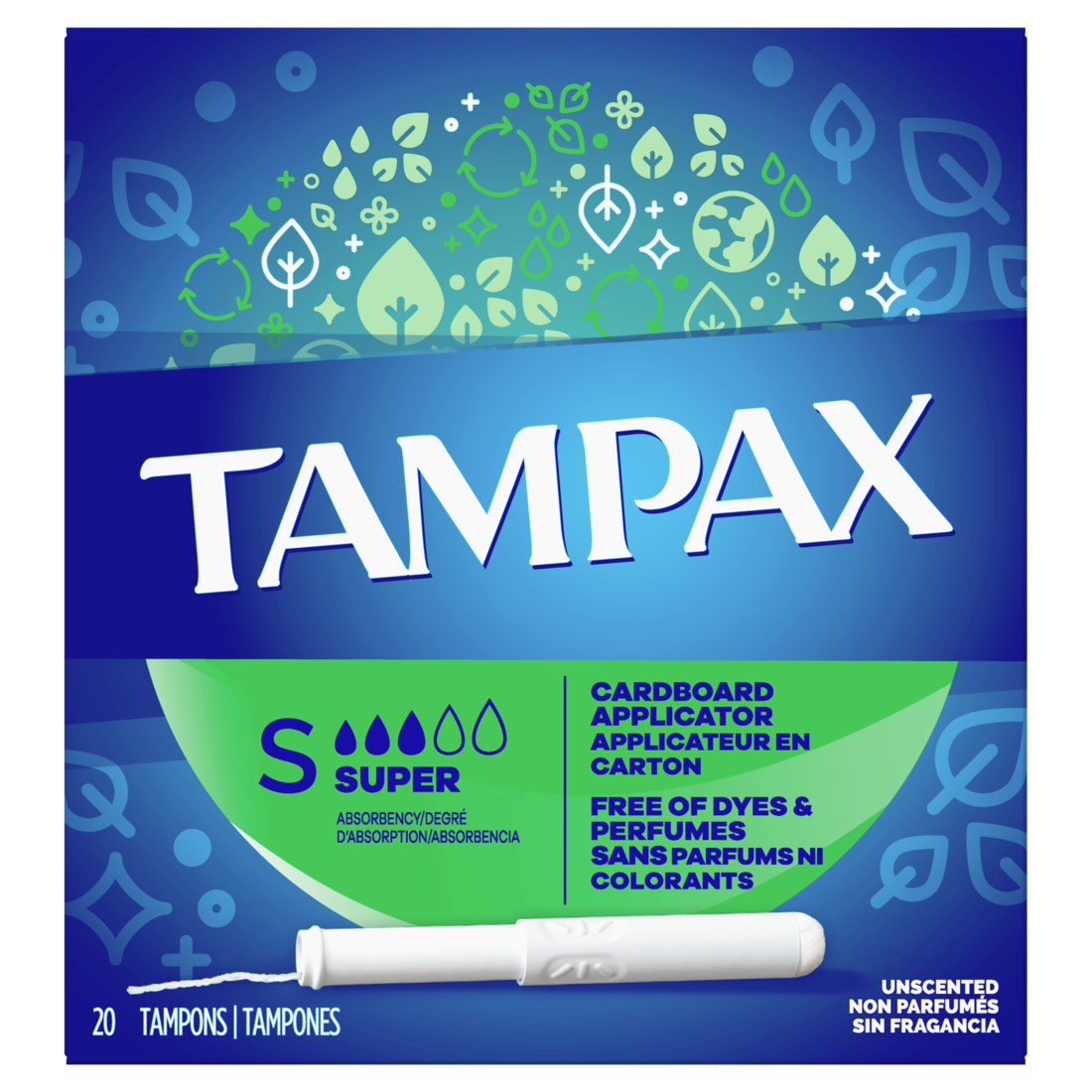 Tampax Cardboard Tampons Unscented - 20ct/24pk