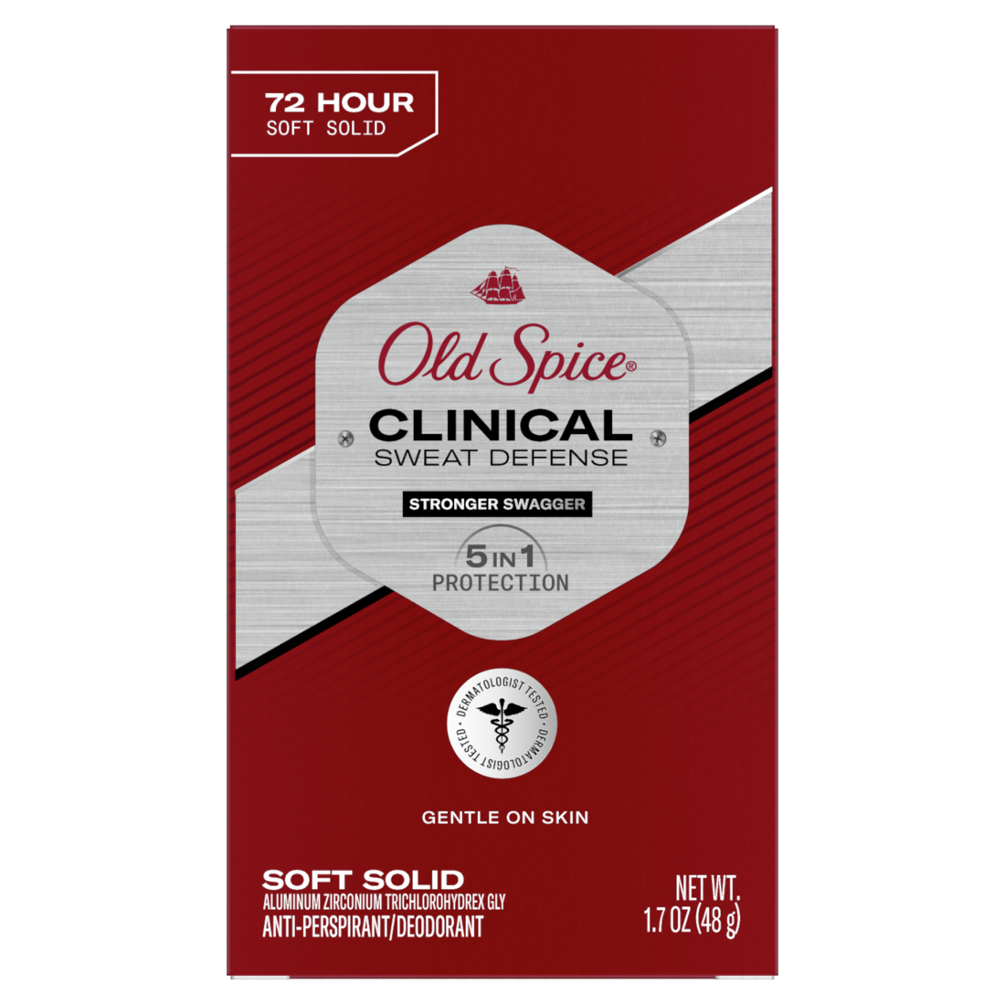 Old Spice Clinical Sweat Defense Anti-Perspirant Deo 72 Hour Stronger Swagger - 1.2oz/12pk