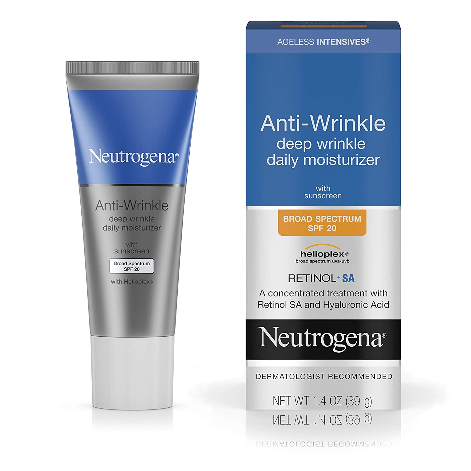 Neutrogena Ageless Intensives Anti-Wrinkle Deep Wrinkle Daily Moisturizer Spf20 - 1.4oz/12pk