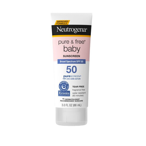 Neutrogena Pure & Free Baby Zinc Oxide Lotion Spf50 Tear/Fragrance Free - 3oz/12pk