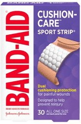 Band-Aid Brand Adhesive Bandages Cushion-Care Sport-Stripall One Size - 30ct/6pk