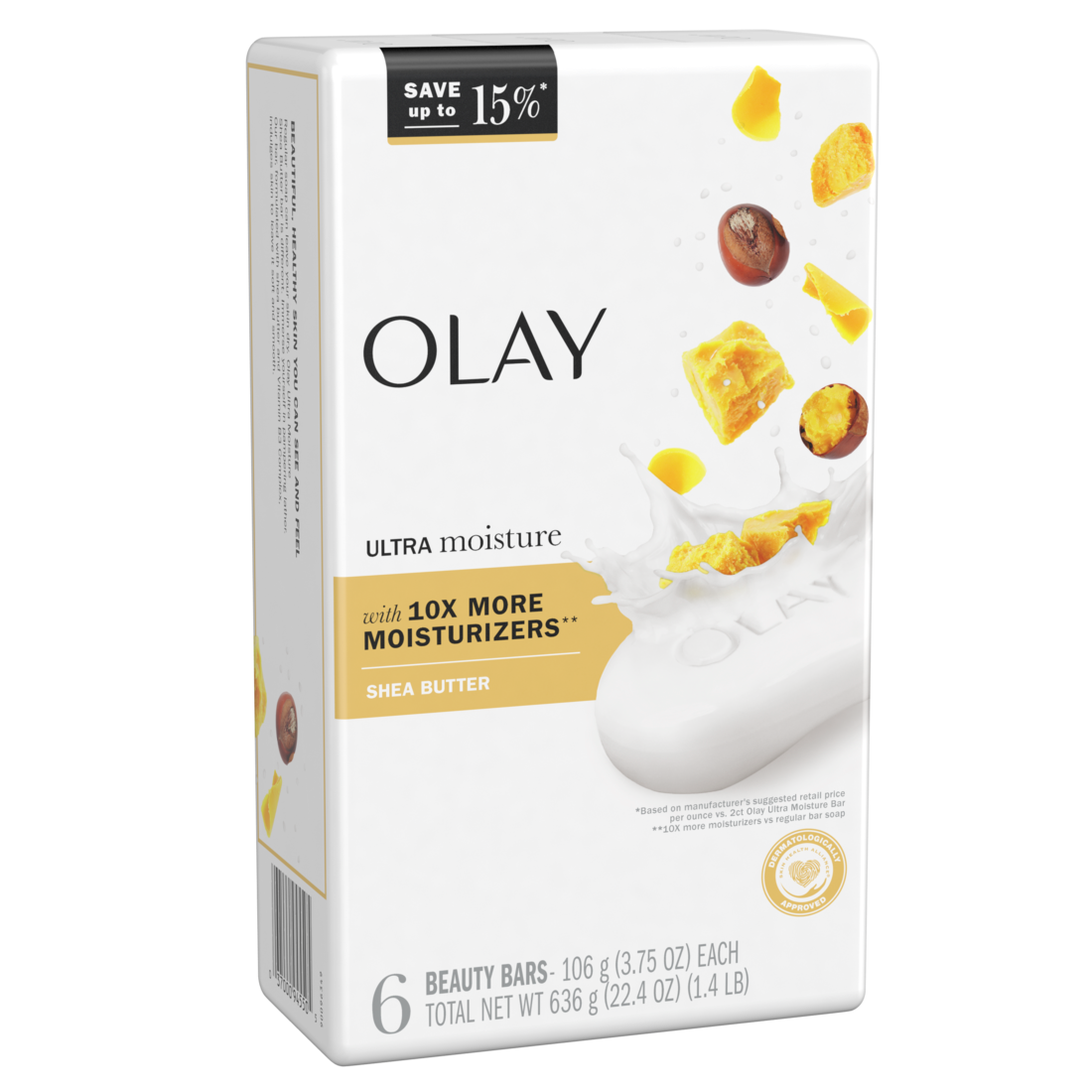 Olay Moisture Outlast Ultra Moisture Shea Butter Beauty Bar with Vitamin B3 Complex - 3.75oz/6ct/8pk