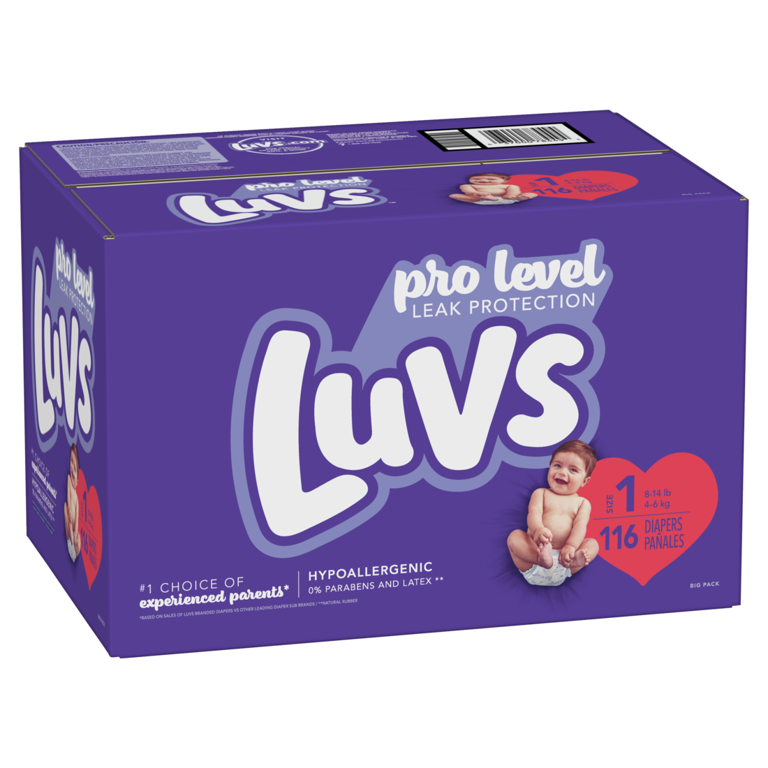 Luvs Pro Level Leak Protection Diapers Size 1 116ct/1pk