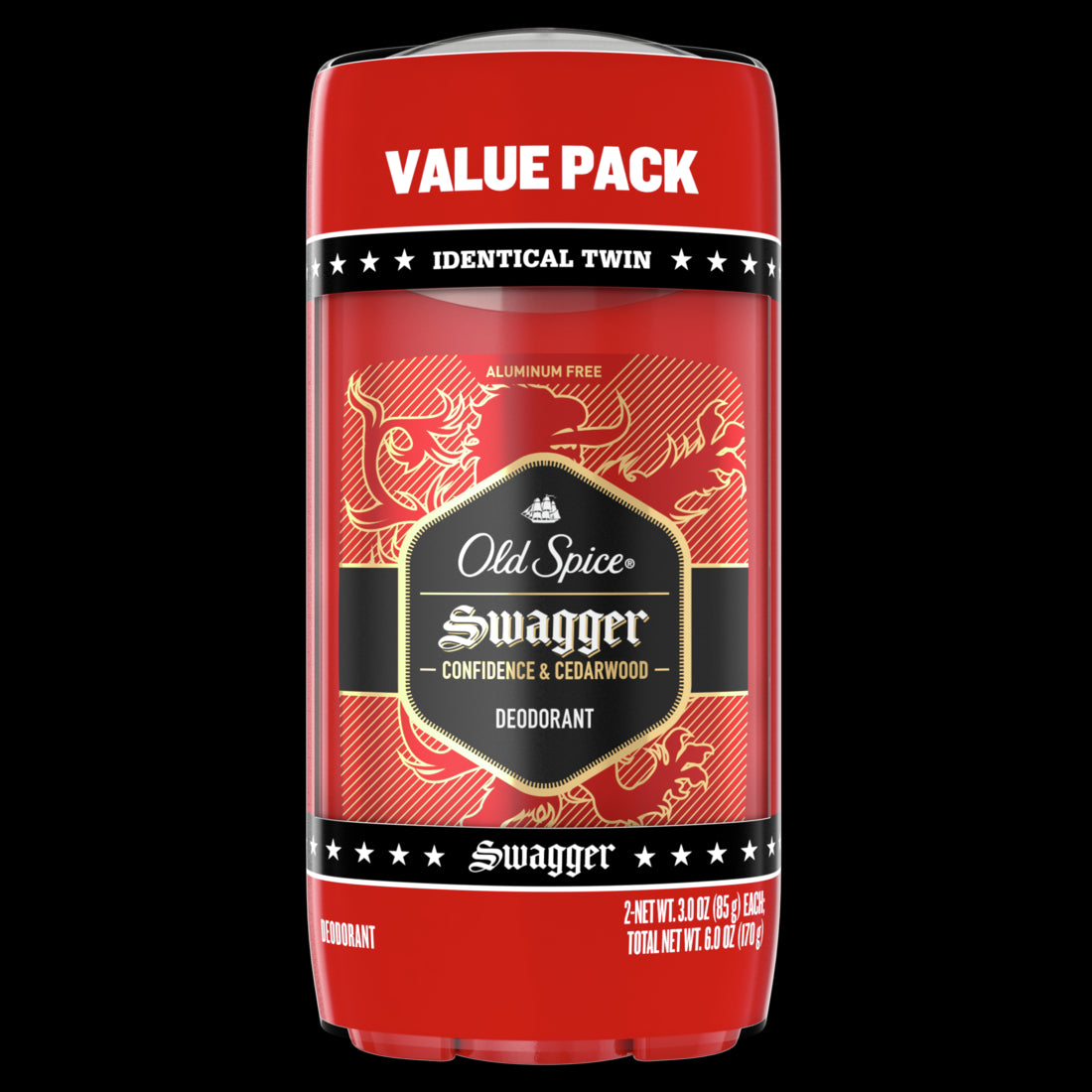 Old Spice Men's Deodorant Aluminum-Free Swagger Twin Pack - 3oz/6pk