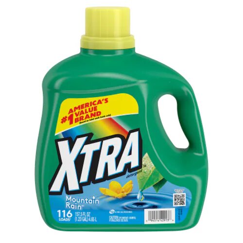Xtra Liquid Laundry Detergent Mountain Rain - 157.5oz/4pk