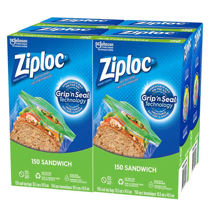 Ziploc Seal Top Bags Grip and Seal Technology - 150ct/4pk