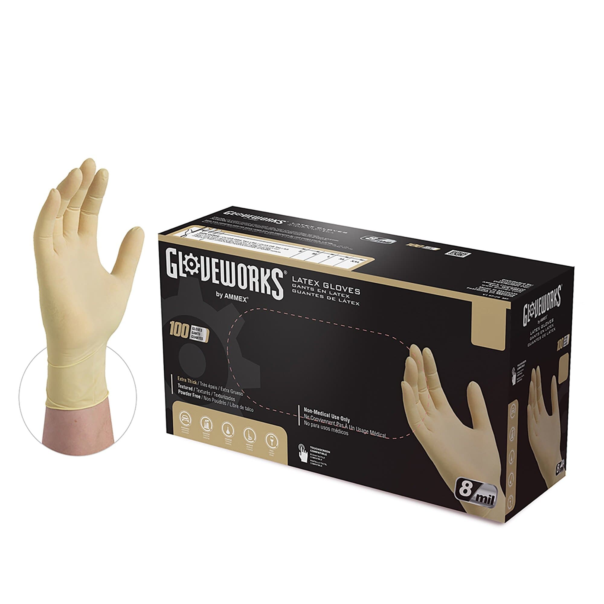 Gloveworks HD Latex PF Ind Gloves S - 100ct/10pk