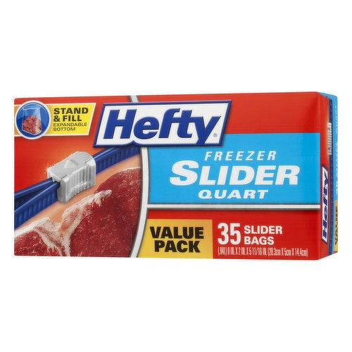 Hefty Slider Bags Quart Freezer Value Pack - 35ct/9pk
