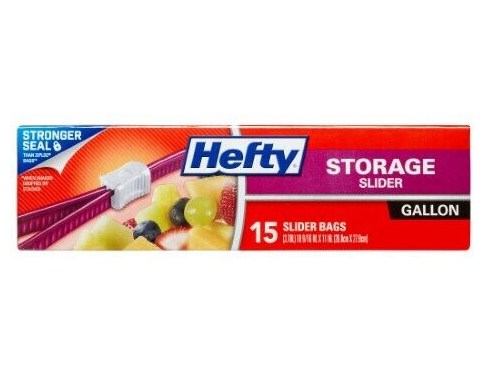 Hefty Slider Bag Gallon Storage LC - 15ct /9pk