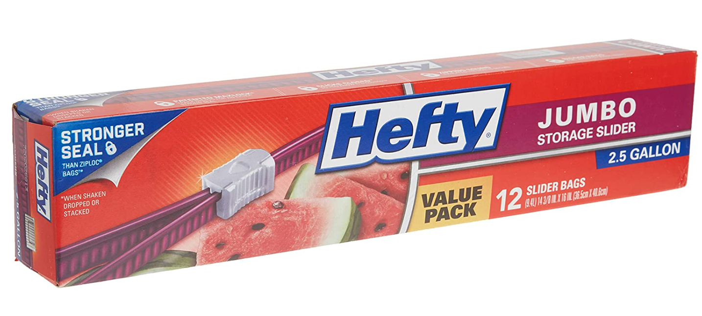 Hefty Slider Bag Jumbo Storage Value Pack - 12ct /9k