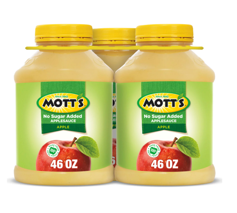 Mott's No Sugar Added Applesauce Jars - 48oz/3pk