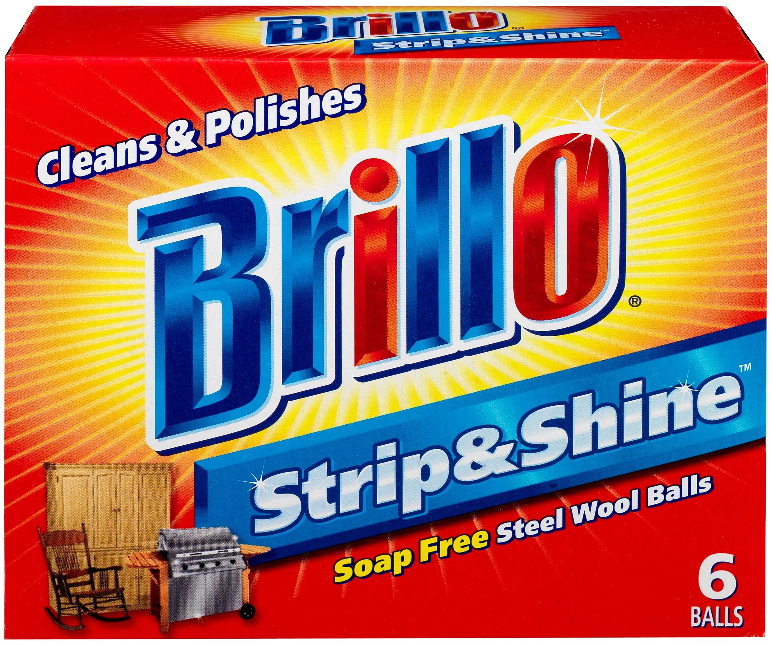 Brillo Strip & Shine Steel Wool Balls - 6ct/24pk