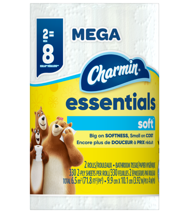 Charmin Essentials Soft Toilet Paper 330 sheets per roll - 2ct/12pk