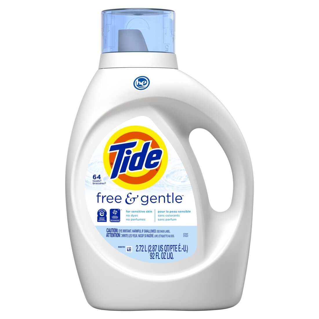 Tide Free & Gentle Liquid Laundry Detergent 64 loads - 92oz/4pk