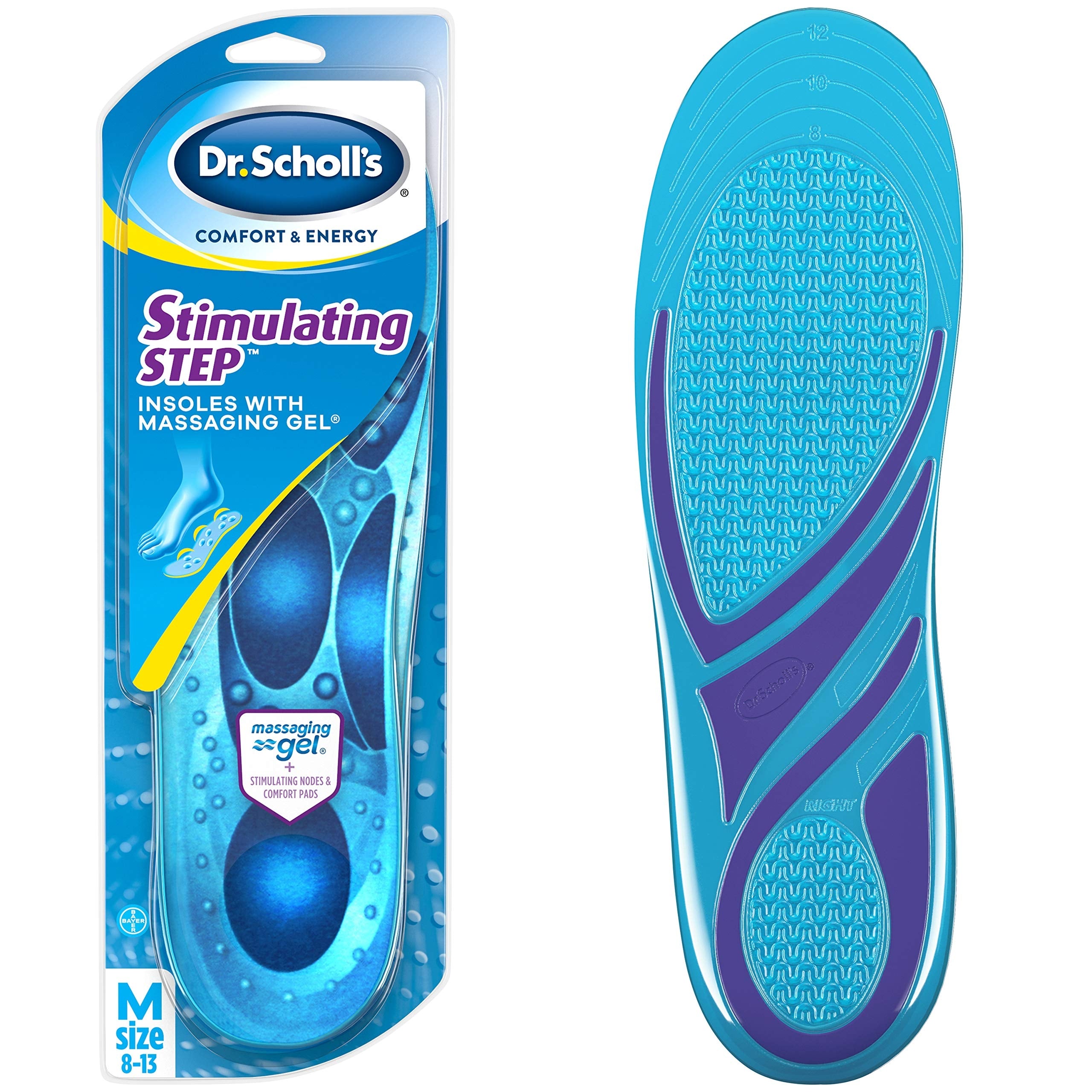 Dr. Scholl's Comfort & Energy Stimulating Step Insoles for Men Size 8-13 - 1ct/12pk