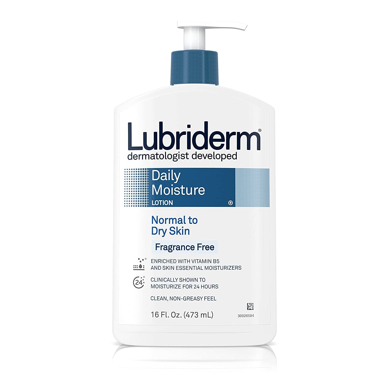 Lubriderm Daily Moisture Lotion For Normal To Dry Skin Fragrance-Free - 16oz/12pk