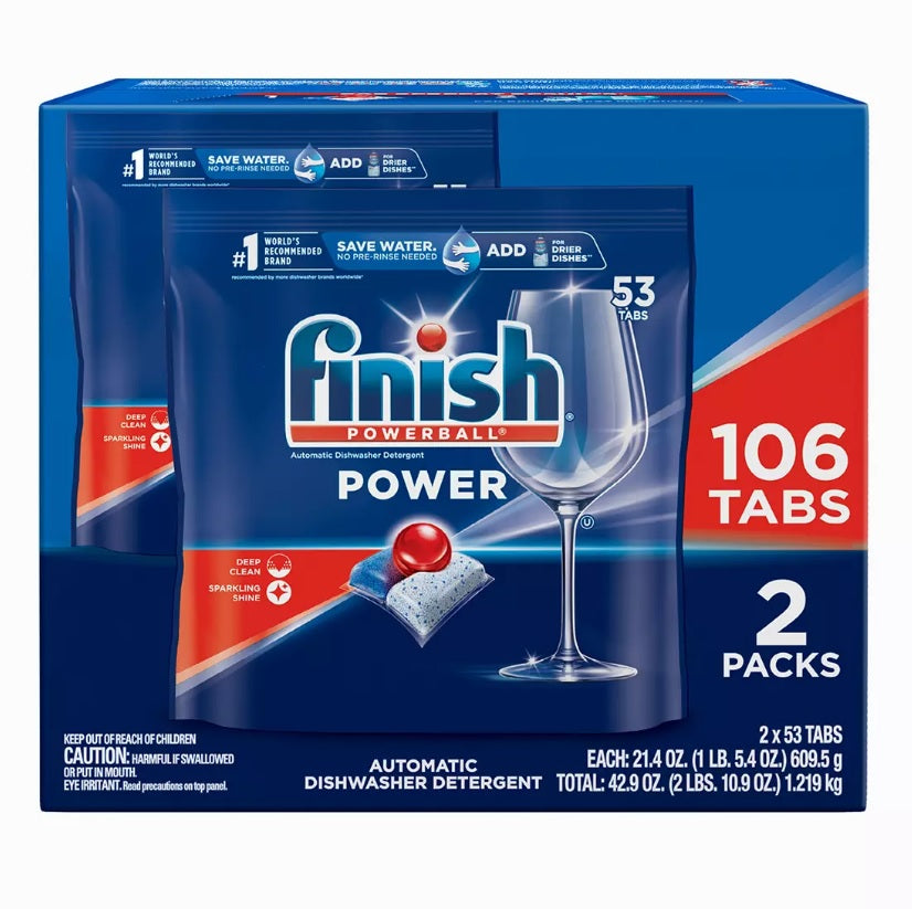 Finish Power Dishwasher Detergent Tabs - 106ct/2pk