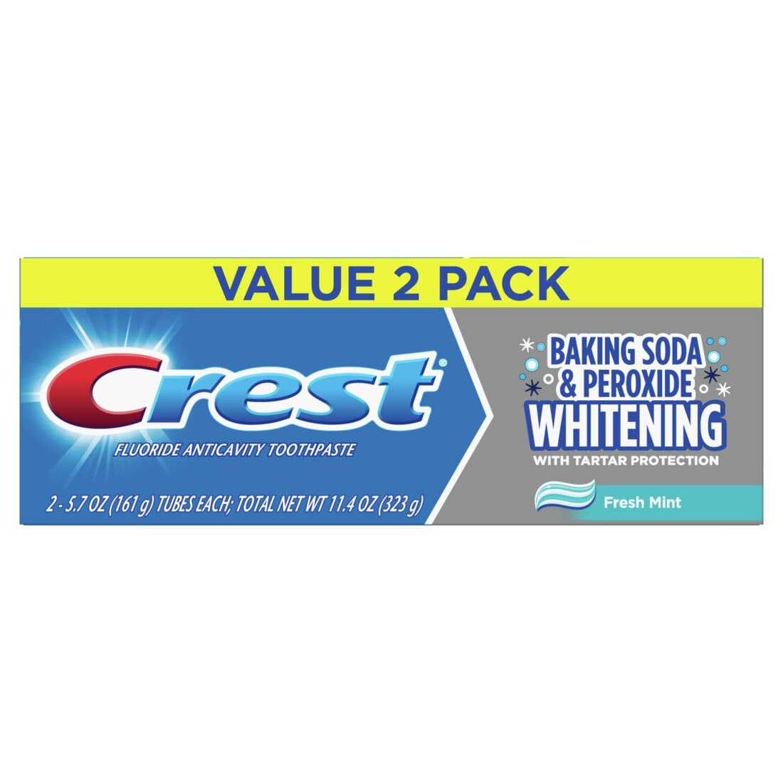 Crest Cavity & Tartar Protection Toothpaste Whitening Baking Soda & Peroxide - 5.7oz/2pk