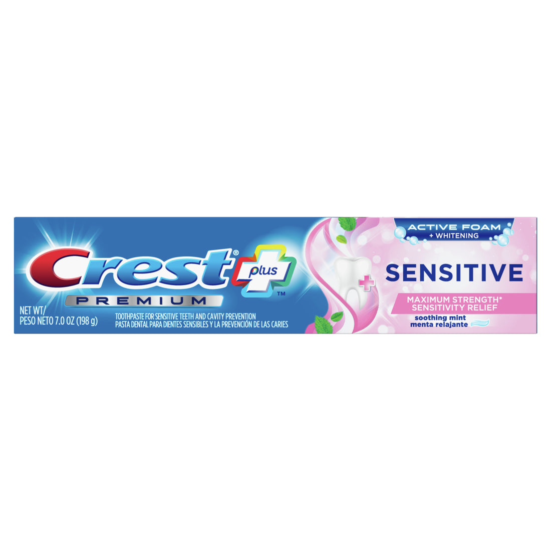 Crest Premium Plus Sensitive Toothpaste Soothing Mint Flavor - 7oz/12pk