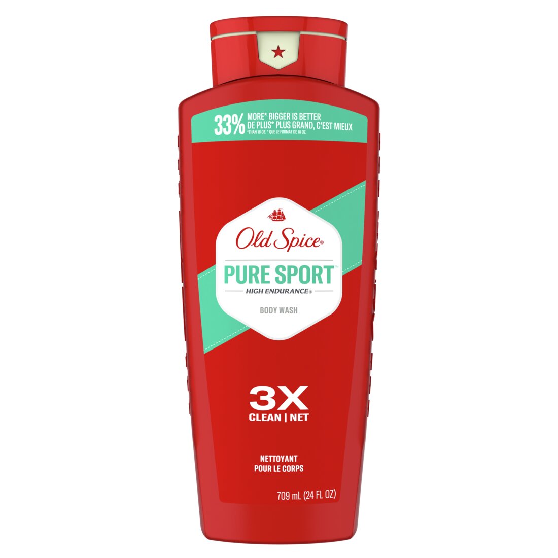 Old Spice High Endurance Body Wash for Men Pure Sport Scent - 24oz/4pk