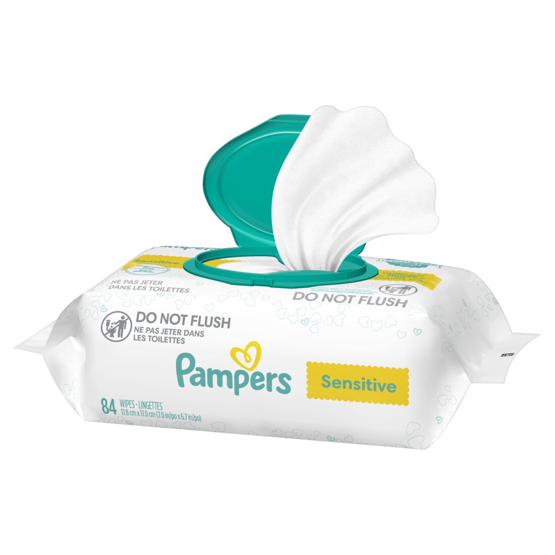 Pampers Baby Wipes Sensitive Perfume Free 1X Pop-Top Pack - 84ct/8pk