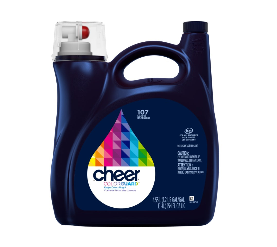 Cheer Liquid Laundry Detergent 107 Loads 154 fl oz, HE Compatible