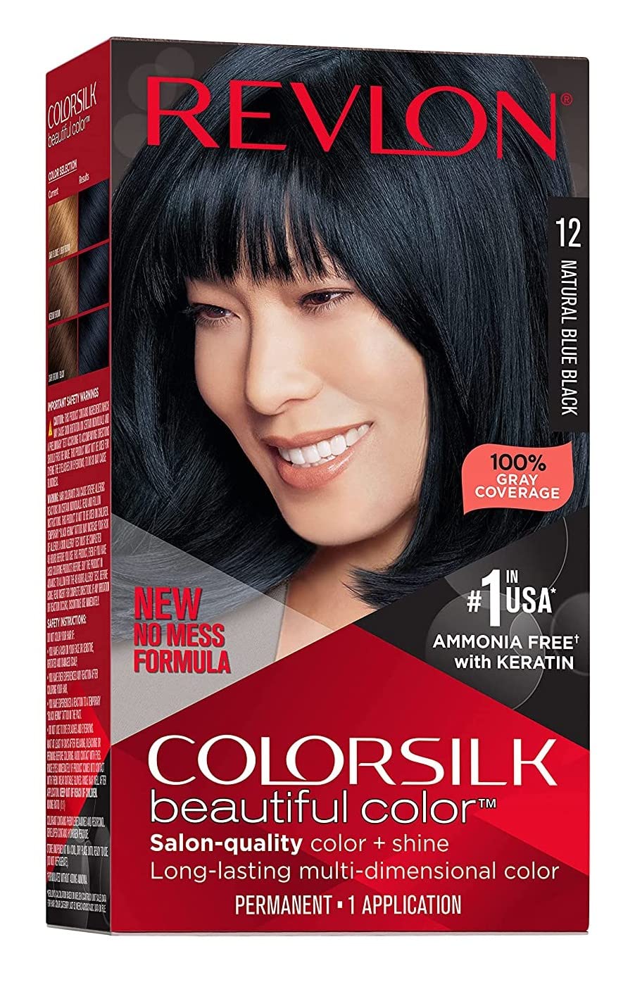 Revlon Colorsilk Hair Color 12 Natural Blue Black USA - 1ct/3PK