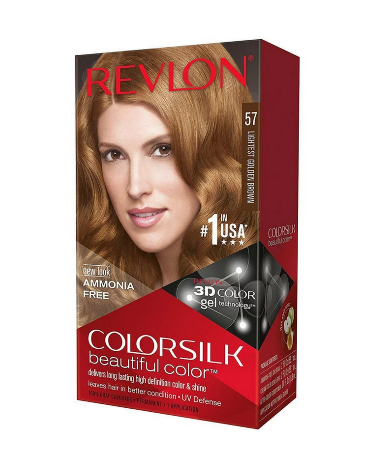 Revlon Colorsilk Hair Color USA #57 Lightest Golden Brown - 1ct/3pk