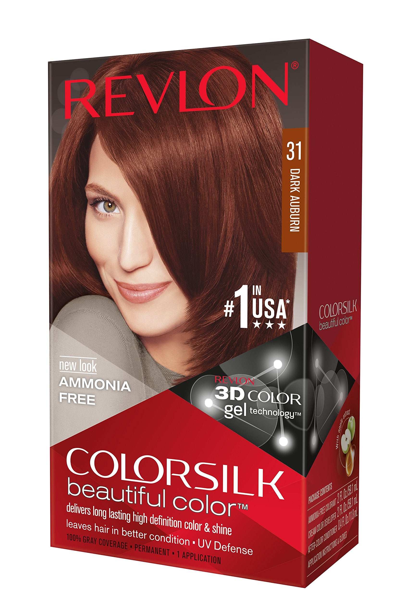 Revlon Colorsilk Hair Color USA #31 Dark Auburn - 1ct/3pk