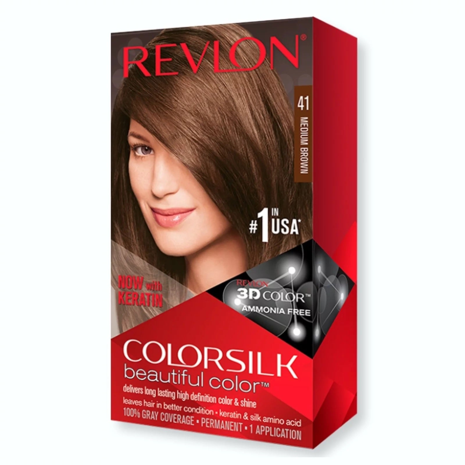 Revlon Colorsilk Hair Color USA #41 Medium Brown - 1ct/3pk