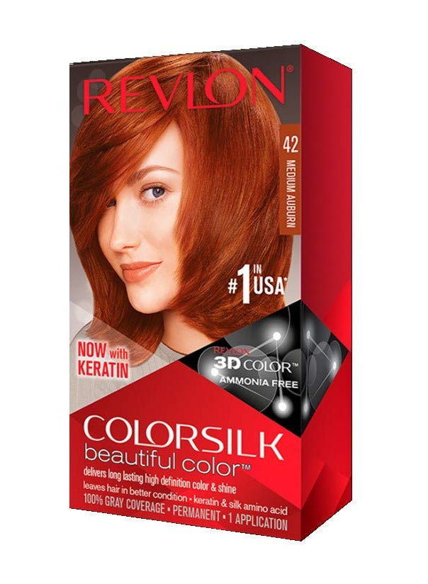 Revlon Colorsilk Hair Color USA #42 Medium Auburn - 1ct/3pk