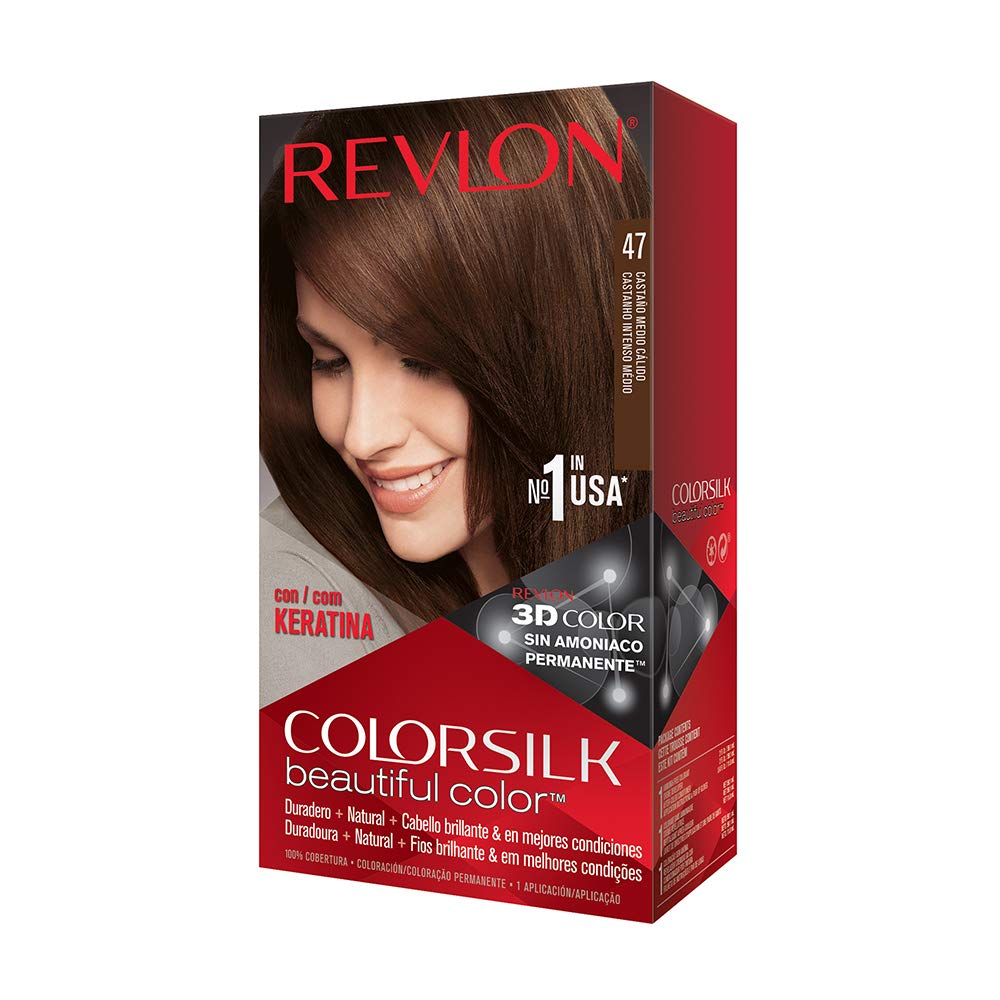 Revlon Colorsilk Hair Color USA #47 Medium Rich Brown - 1ct/3pk