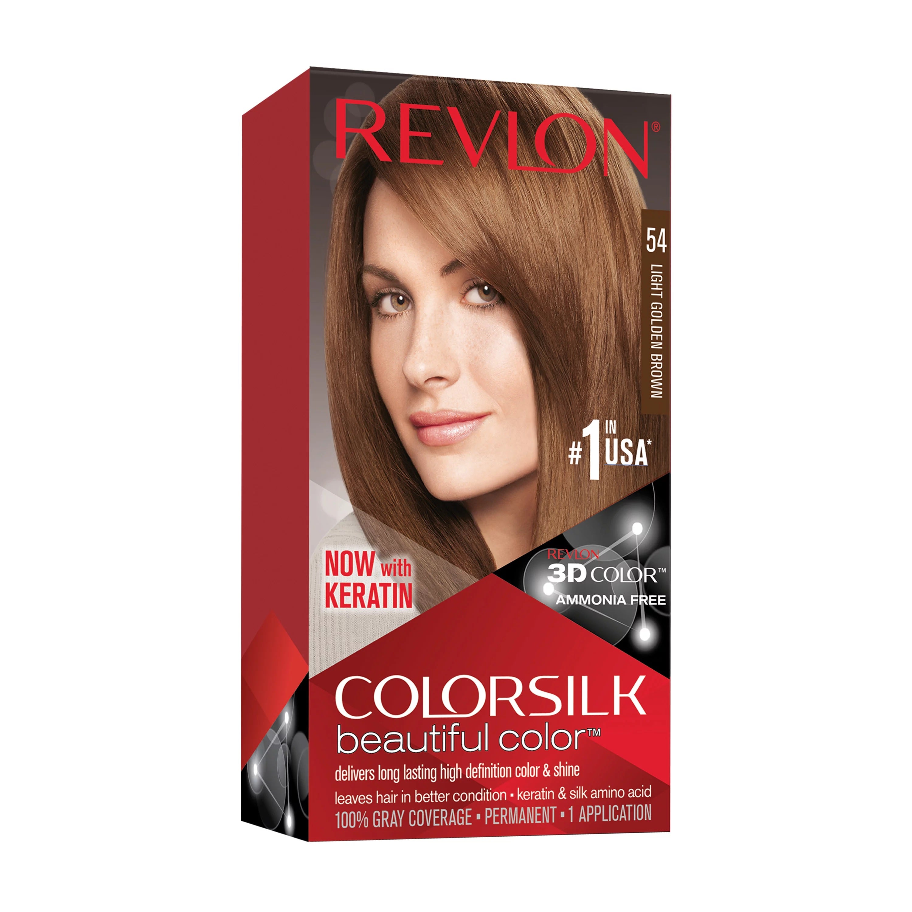 Revlon Colorsilk Hair Color USA #54 Light Golden Brown - 1ct/3pk
