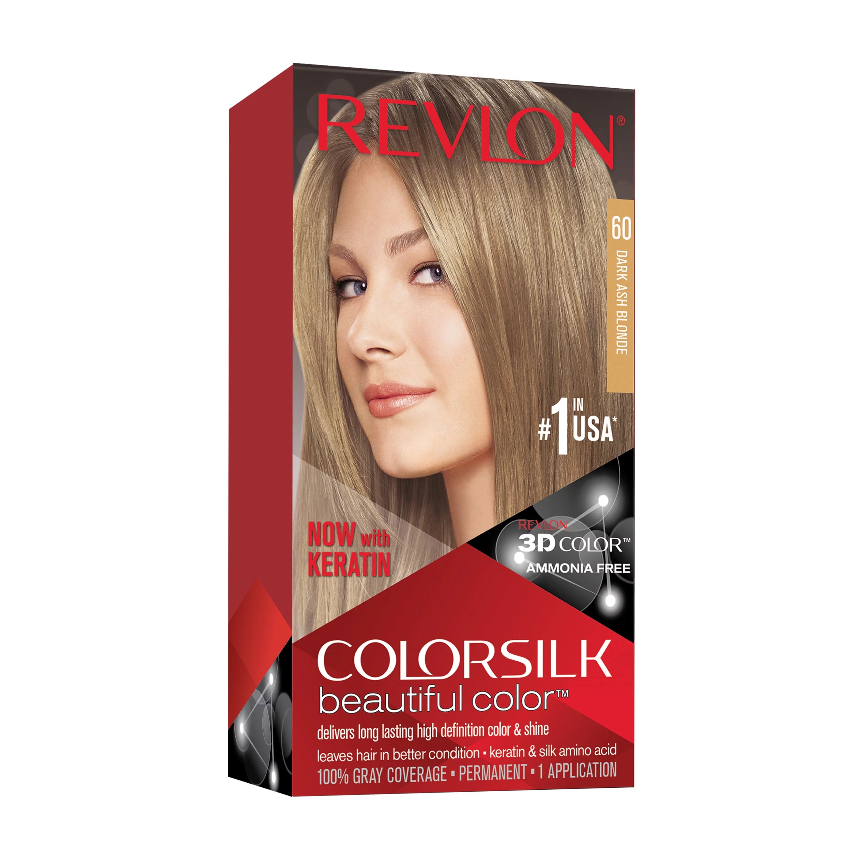 Revlon Colorsilk Hair Color USA #60 Dark Ash Blonde - 1ct/3pk