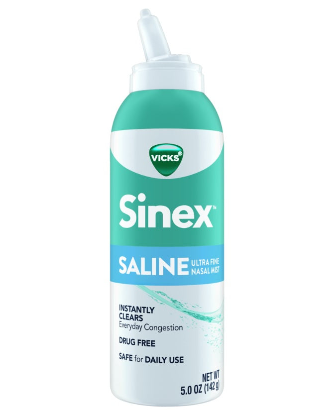 Vicks Sinex SALINE Daily Nasal Spray Drug Free Ultra Fine Mist - 5oz/16pk