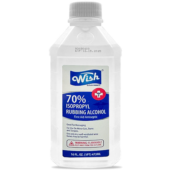 Wish 70% Rubbing Alcohol - 16oz/12pk