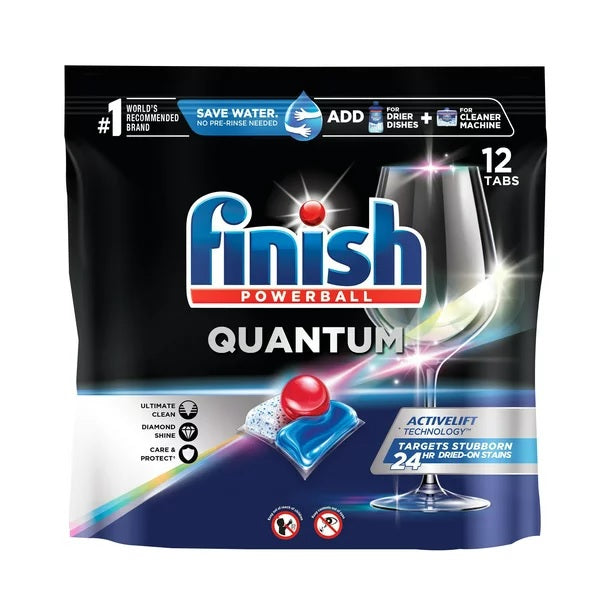 Finish Quantum Max Powerball Dishwasher Detergent Tablets - 12ct/8pk