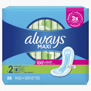 Always Maxi Daytime Pads with Wings Size 2 Super - 26ct/6pk