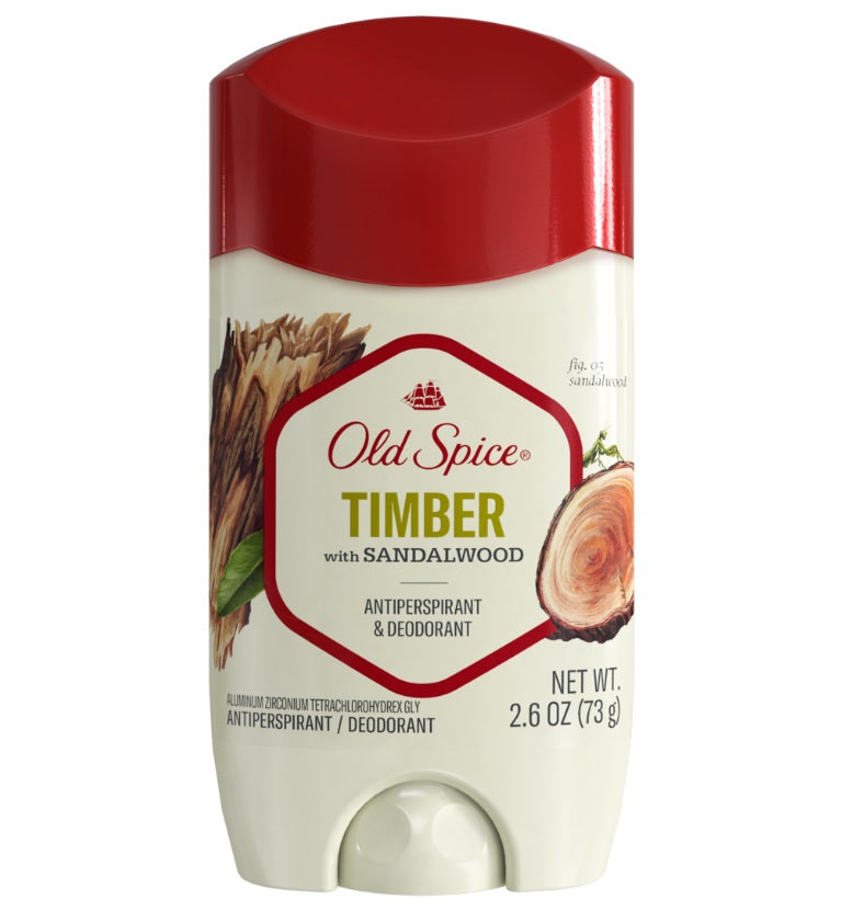 Old Spice Men's Antiperspirant & Deodorant Timber with Sandalwood - 2.26oz/12pk