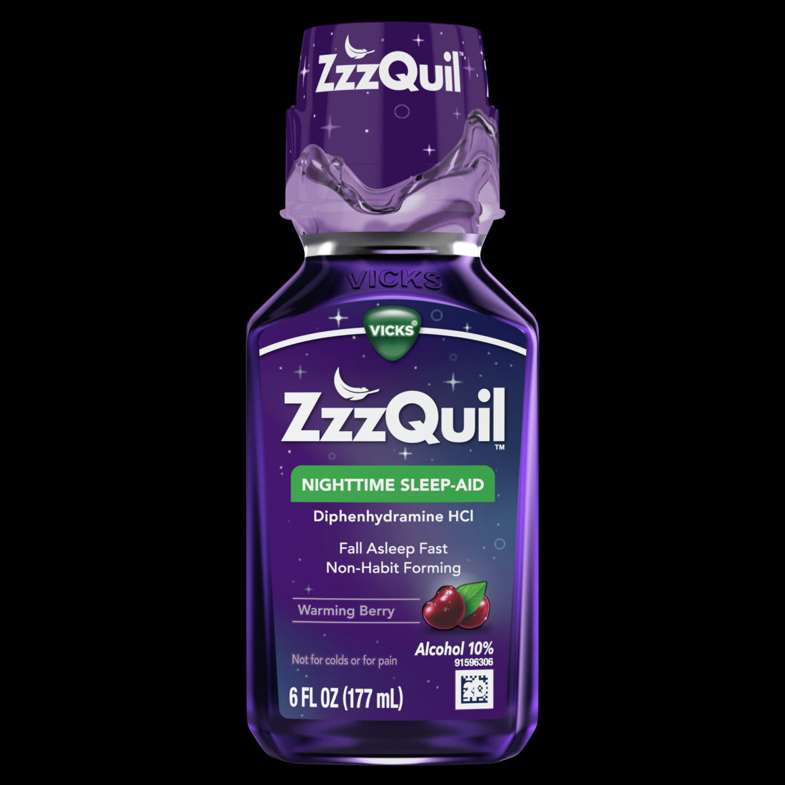 Vicks ZzzQuil Nighttime Sleep Aid Liquid Warming Berry Flavored - 6oz/12pk
