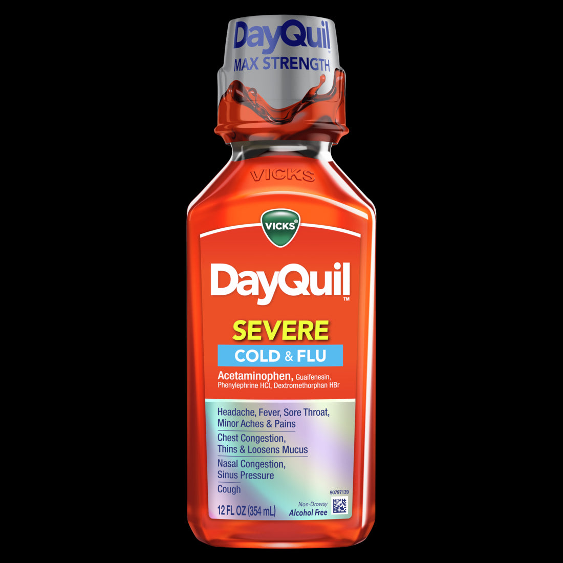 Vicks DayQuil SEVERE Cold and Flu Medicine Maximum Strength - 12oz/12pk