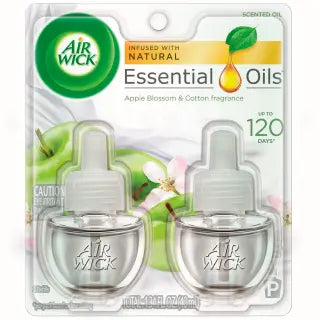 AIR WICK Scented Oil Twin Refill Apple Blossom & Cotton - 2 x .67oz/6pk